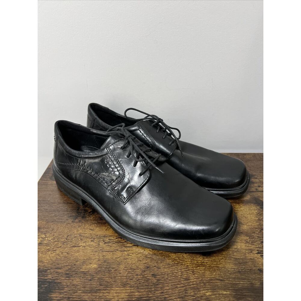 Ecco Berlin Plain Toe TIE BLACK 49754 ~ Men's Dress Shoe Sz 44 (US 10-10.5) EUC!